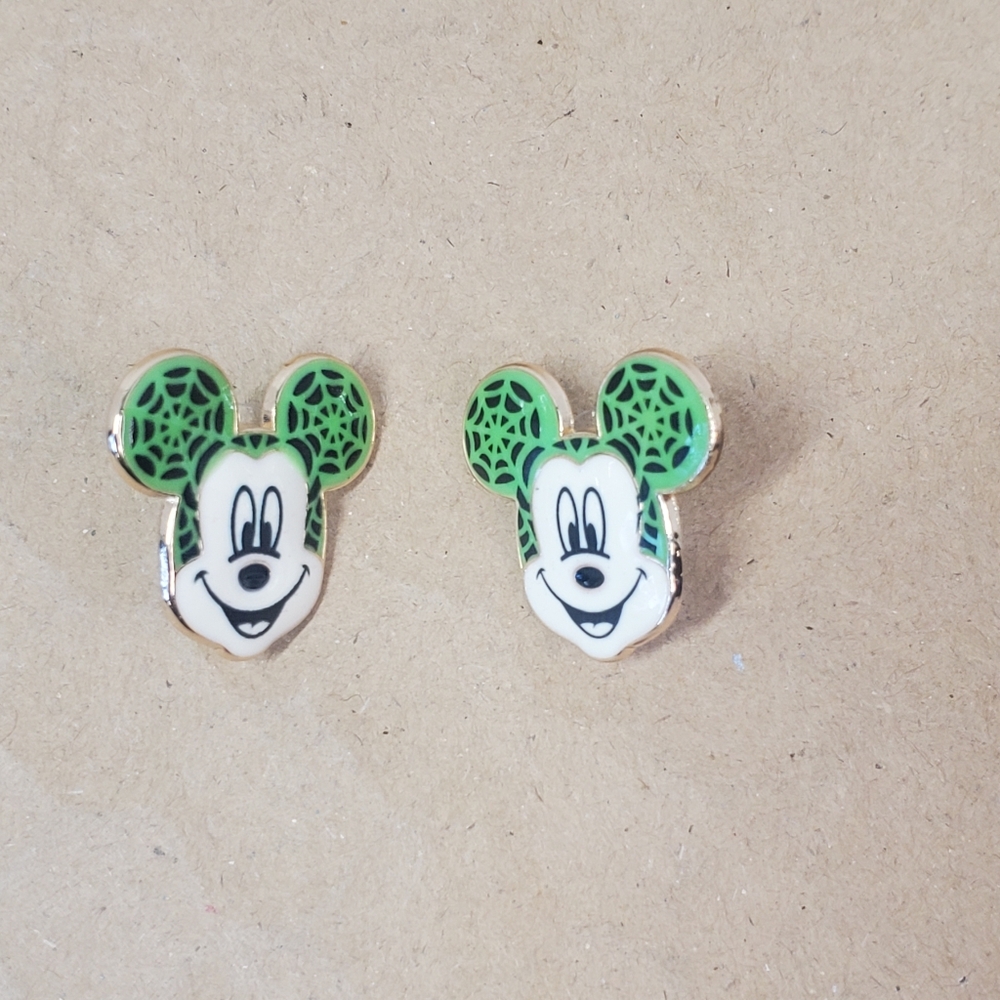 Disney Baublebar Mickey Mouse Spider web Halloween earrings